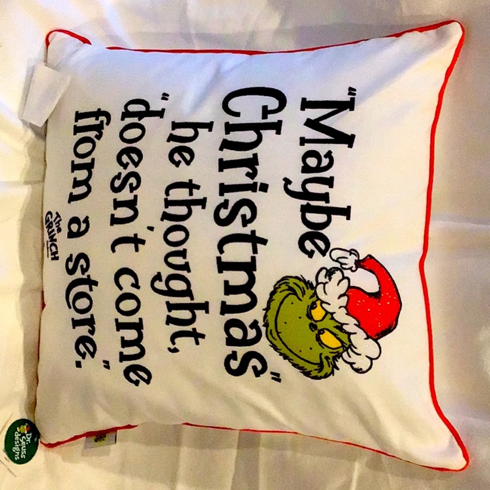 Dr Seuss Grinch Christmas Decorative Pillow-One